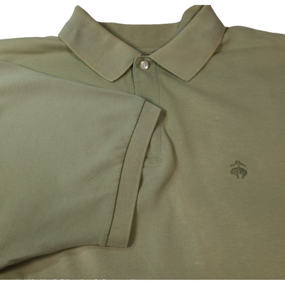 Vtg Brooks Brothers Golf Polo Shirt Mens Size Large Green 100% Soft Pima Cotton